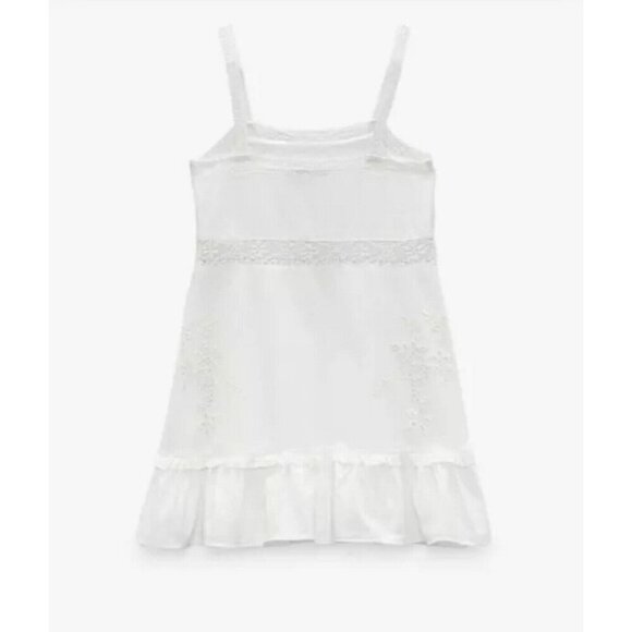 NWT ZARA Women Size M Medium Embroidered Dress 0881/130 White New - Picture 5 of 14